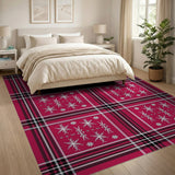 Red Plaid Snowflake Heritage Rug