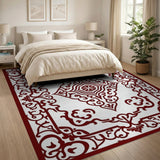 Intricate Red Persian Medallion Area Rug