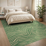 Abstract Area Green Green Wavy Abstract Area Rug