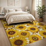 Vibrant Sunflower Floral Area Rug