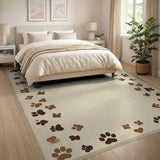 Charming Paw Print Border Area Rug