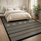 Tribal Geometric Stripe Area Rug