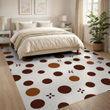 Brown Polka Dot Geometric Area Rug