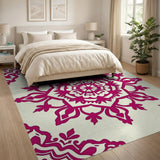 Elegant Pink Mandala Persian Area Rug