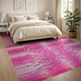 Ombre Pink Zebra Stripe Area Rug