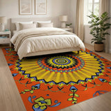 Vibrant Mandala Sunburst Area Rug