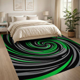 Green Vortex Swirl Area Rug