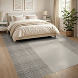 Grey Plaid Geometric Area Rug