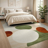 Green Abstract Circle Area Rug