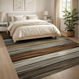 Rustic Stacked Wood Plank Area Rug