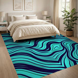 Teal Wave Abstract No. 8 Area Rug