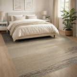 Beige Abstract Tree Stripe Area Rug