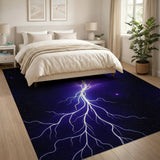 Cosmic Purple Lightning Area Rug