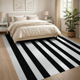 Bold Black White Vertical Stripe No. 22 Area Rug