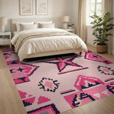 Pink Starburst Southwestern Area Rug