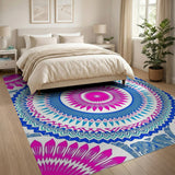 Multi-color and Patterns Vibrant Pink Mandala Tribal Area Rug