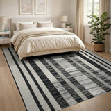 Bold Black White Vertical Stripe No. 13 Area Rug