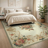 Vintage Floral Medallion Cream Area Rug