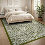 Intricate Green Lattice Area Rug