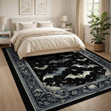 Gothic Bats Swarm with Pumpkins Area Rug