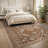Tan Geometric Southwestern Area Rug