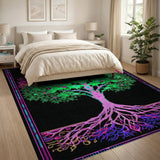 Psychedelic Tree of Life Boho Area Rug