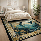 Moonlit Mermaid Flying Fish Teal Rug