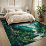 Moonlit Evergreen Forest Area Rug