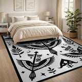 Heritage Tribal Birds Black White Rug