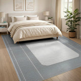 Modern Grey Border Area Rug