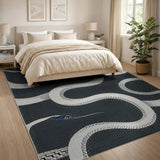 Coiled White Snake Heritage Area Rug