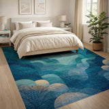 Teal Sea Turtle Layered Area Rug