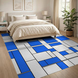 Geometric Modern Blue Geometric Abstract Area Rug