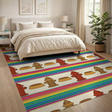 Colorful Fire Hydrant Washable Area Rug