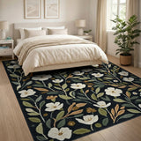 Floral Vintage Black Floral Vintage Area Rug