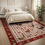 ODIKA Washable Farmhouse Rooster Kitchen Rug - Non-Slip Low Pile Area Rug