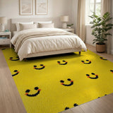 Cheerful Yellow Smiley Faces Area Rug