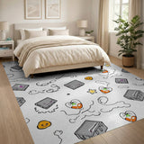 Retro Cassette Tape Smiley Orange Cartoon Rug