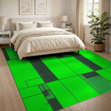 Green Geometric Modern Vibrant Green Geometric Abstract Area Rug