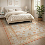 Cream Terracotta Traditional Persian Area Rug