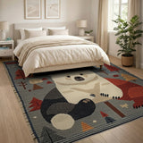 Whimsical Bear Family Forest Adventure Rug
