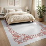 Pink Floral Vintage Elegant Pink Floral Vintage Area Rug