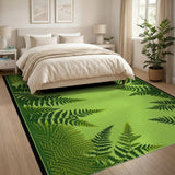 Green Floral Vintage Lush Fern Green Area Rug