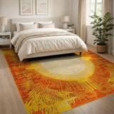 Radiant Sunburst Geometric Area Rug