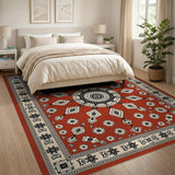 Traditional Persian Red Persian Medallion Area Rug