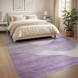 Abstract Area Wavy Pink Wavy Abstract Area Rug