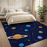 Multi-color and Patterns Whimsical Space Planets Kids Area Rug