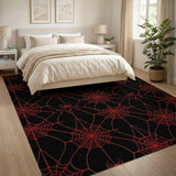 Gothic Red Spider Web Area Rug