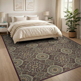Purple Traditional Persian Medallion Area Rug