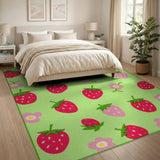 Multi-color and Patterns Fruit Pattern Strawberry Fruit Pattern Area Rug